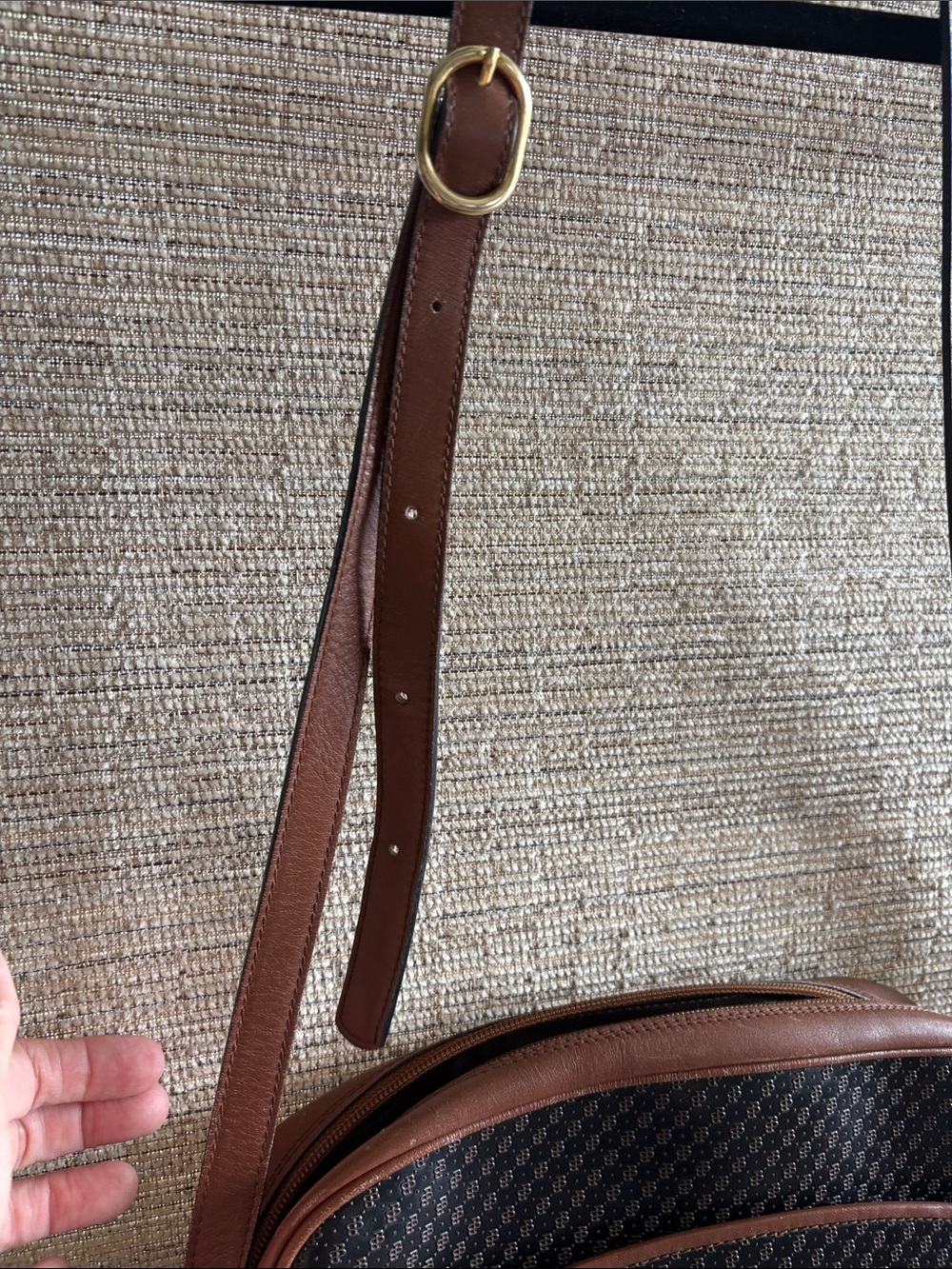 Collector’s Bally VTG Monogram Crossbody Bag Canvas Leather Brown Swiss Luxury - Picture 5 of 17